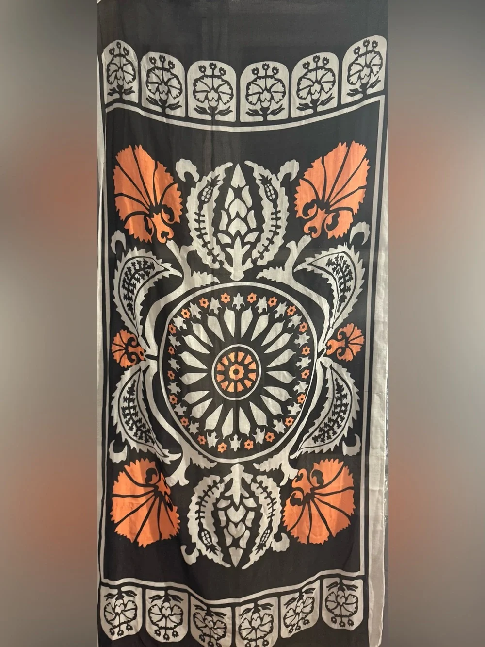 Oversized Scarf/Wrap in A traditional Central Asian Suzani pattern